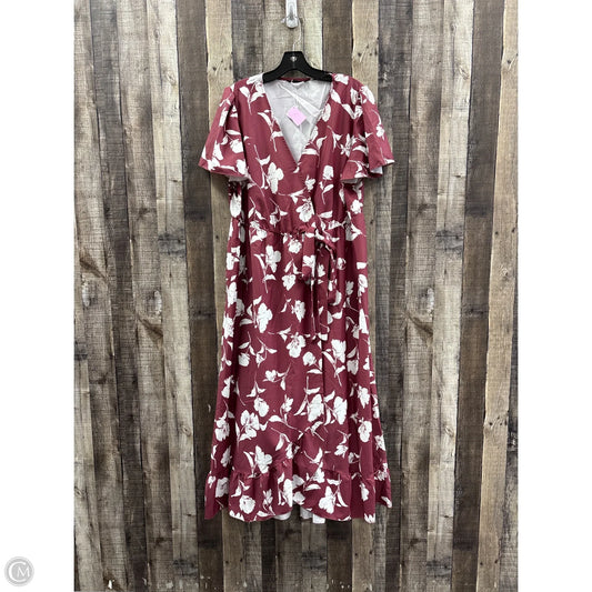 Dress Casual Midi By Bloomchic In Maroon, Size: Xl