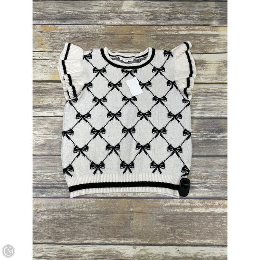 Vest Sweater By Blu Pepper In Black & White, Size: S