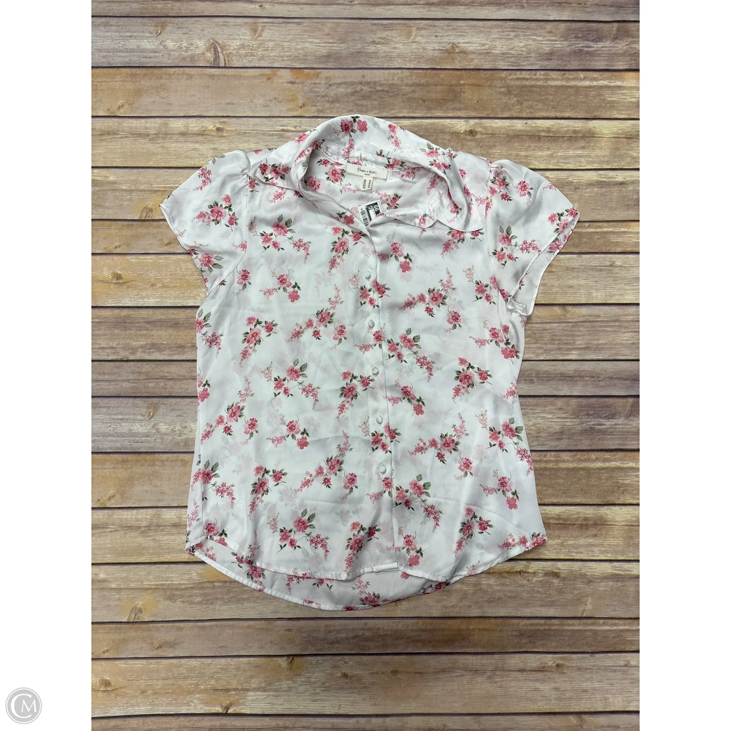 Top Short Sleeve By Cme In Floral Print, Size: M