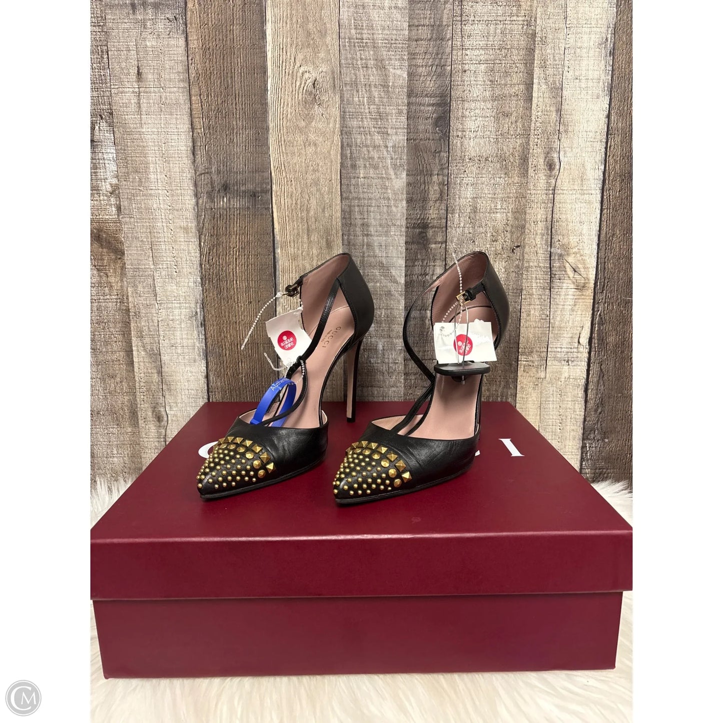 Shoes Luxury Designer By Gucci In Black, Size: 8.5
