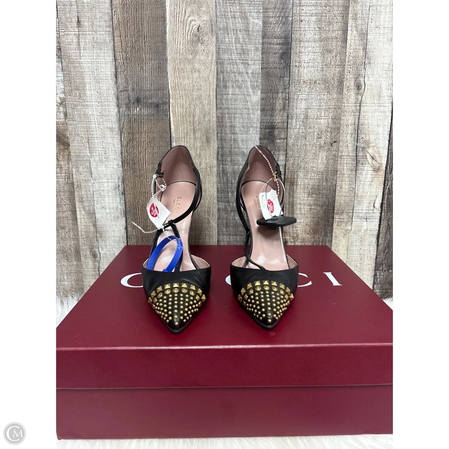Shoes Luxury Designer By Gucci In Black, Size: 8.5