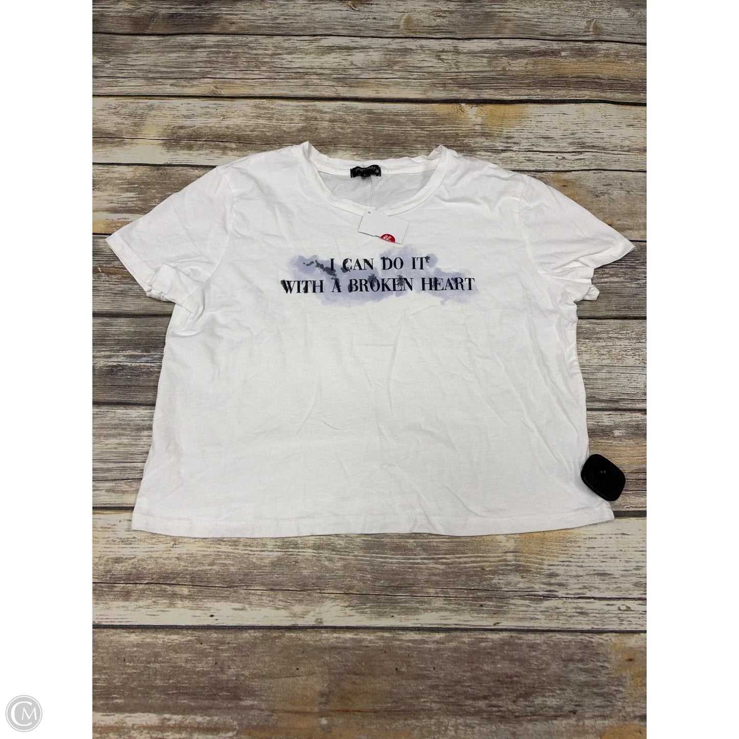 Top Short Sleeve Basic By Originality In White, Size: L