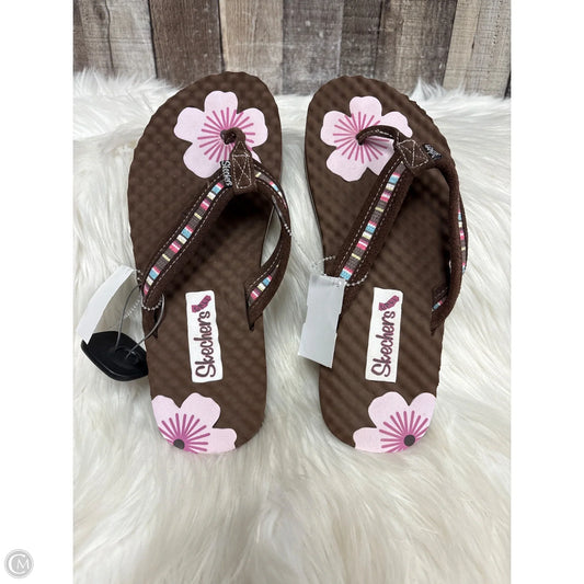 Sandals Flip Flops By Skechers In Brown, Size: 9