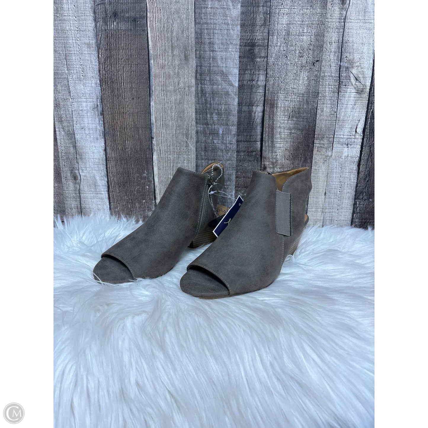 Sandals Heels Block By Cme In Taupe, Size: 8