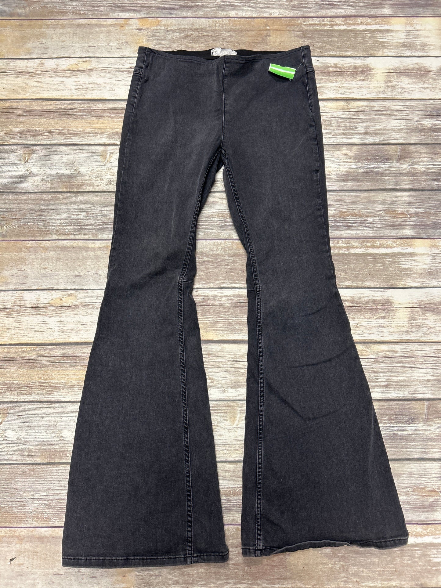 Black Denim Jeans Wide Leg Free People, Size 10