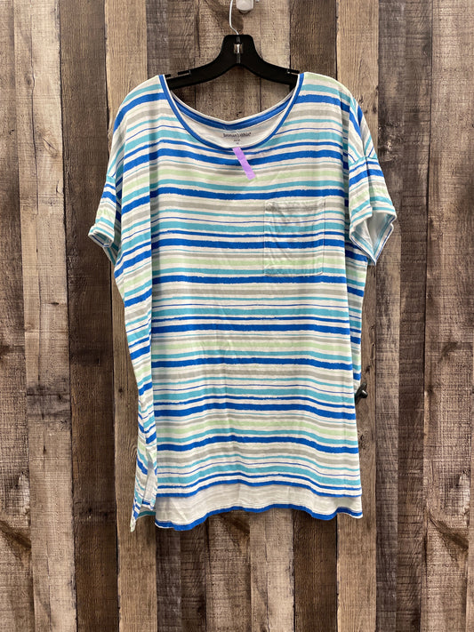 Striped Pattern Top Short Sleeve Woman Within, Size 1x