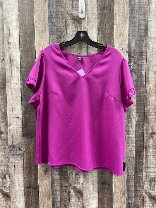 Purple Top Short Sleeve Shein, Size 1x