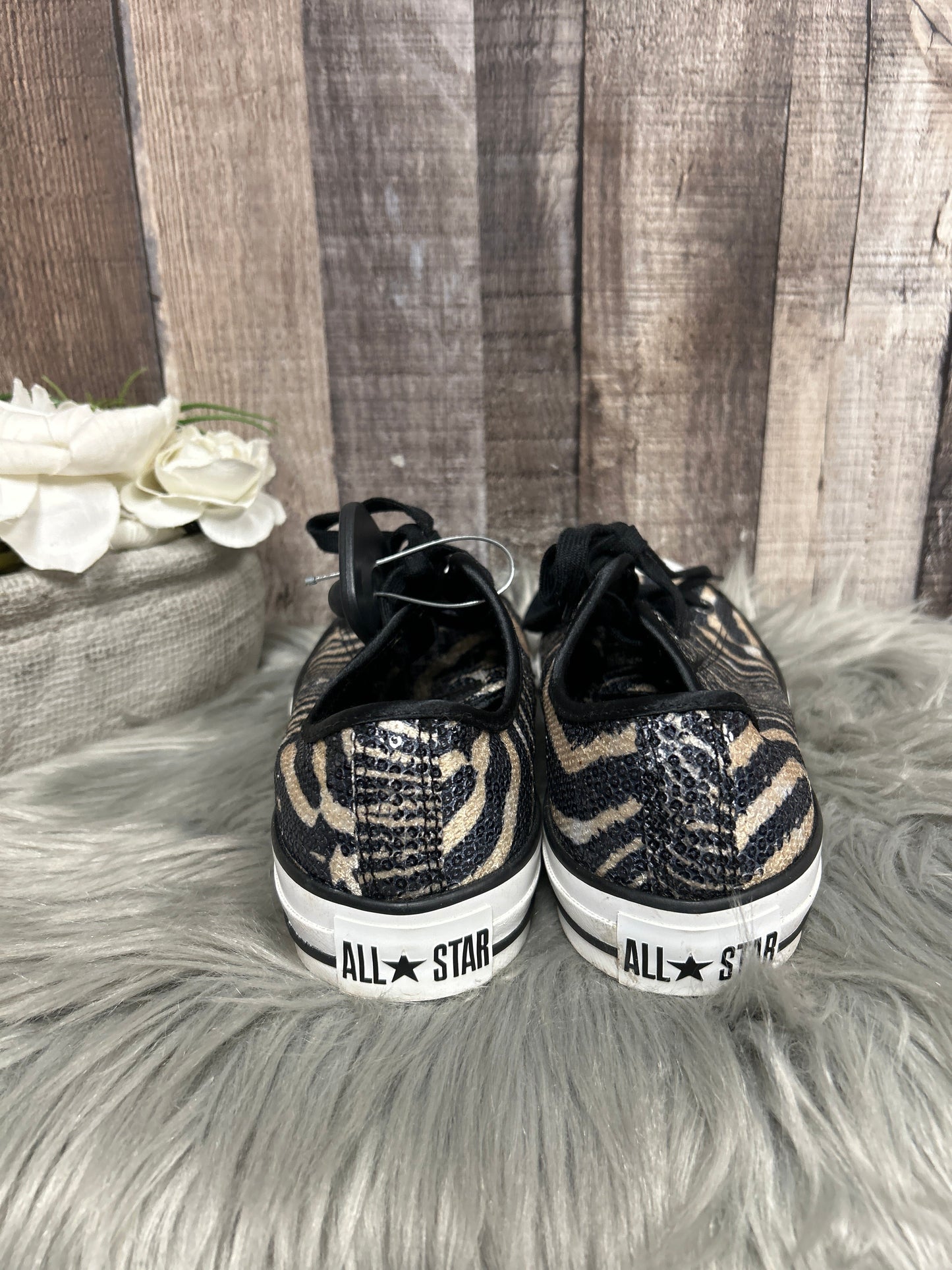 Zebra Print Shoes Sneakers Converse, Size 8
