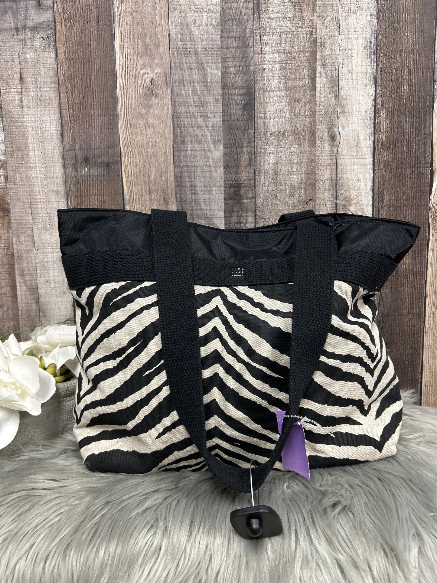 Zebra Print Tote Cme, Size Medium