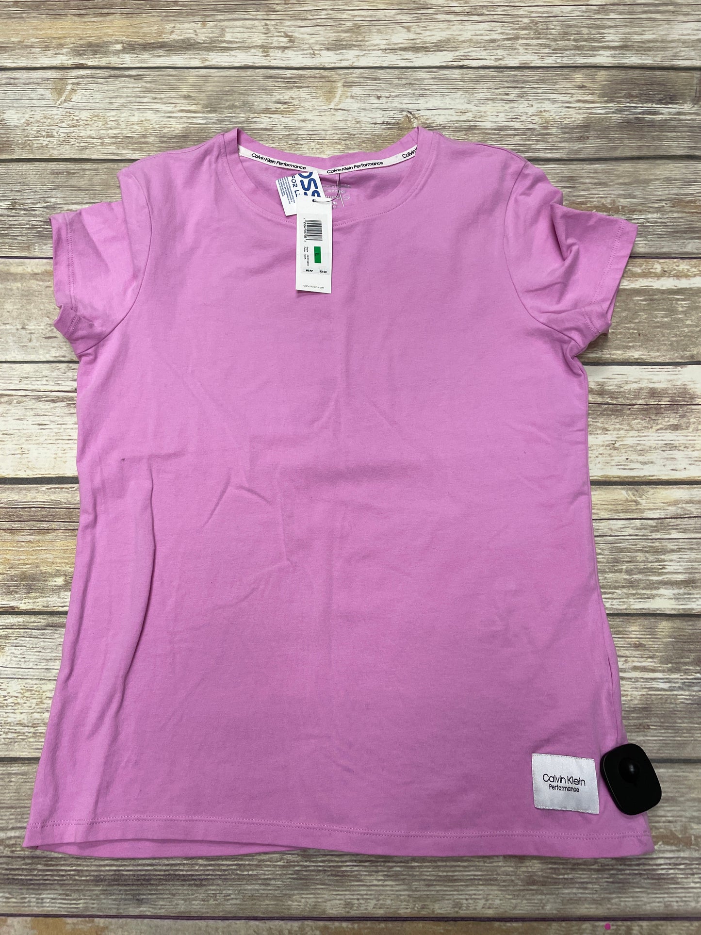 Pink Athletic Top Short Sleeve Calvin Klein Performance, Size L