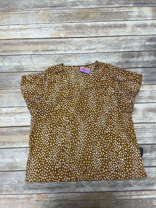 Animal Print Top Short Sleeve Shein, Size Xxl