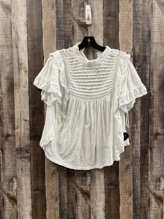 White Top Short Sleeve Free People, Size S