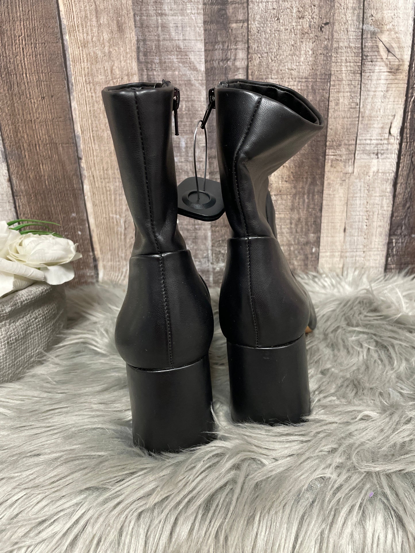 Black Boots Ankle Heels Nordstrom, Size 10