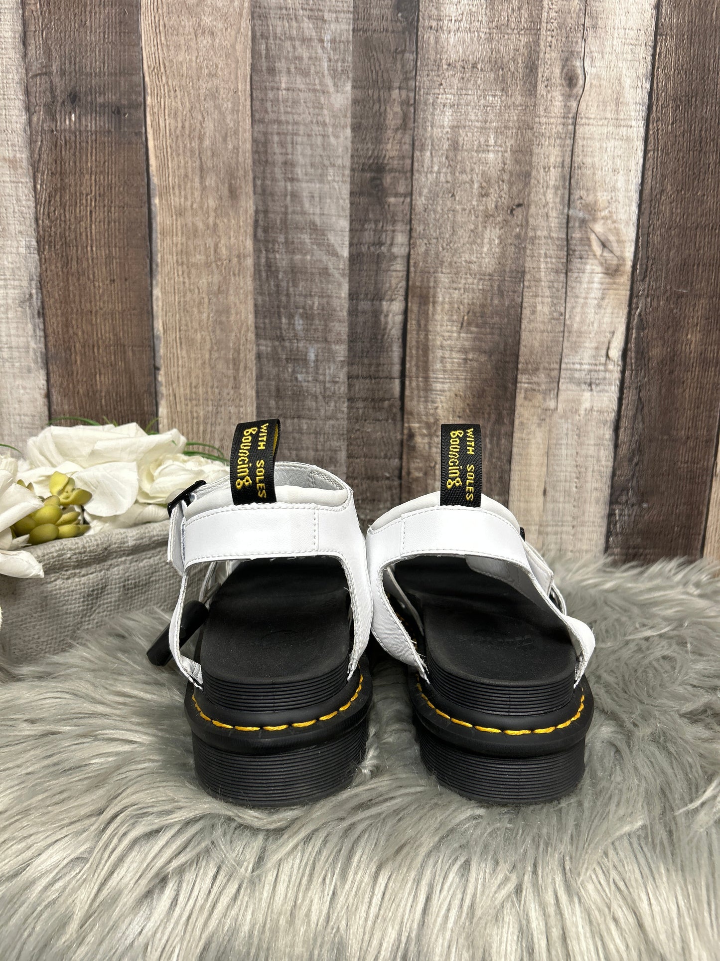 White Sandals Heels Platform Dr Martens, Size 9