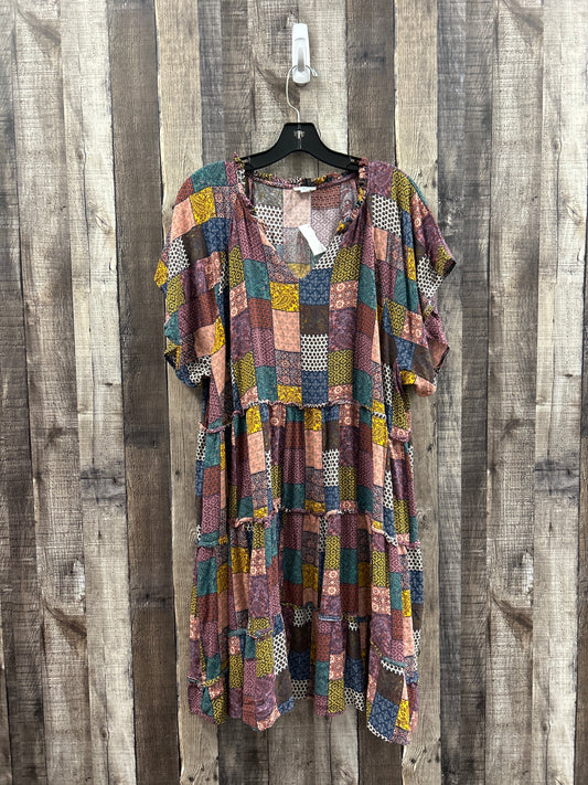 Multi-colored Dress Casual Midi Dip, Size 2x