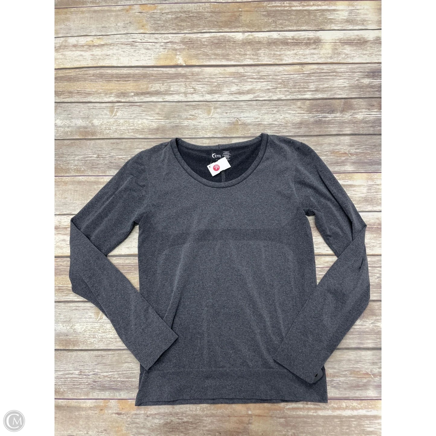Athletic Top Long Sleeve Collar By Zyia In Grey, Size: L