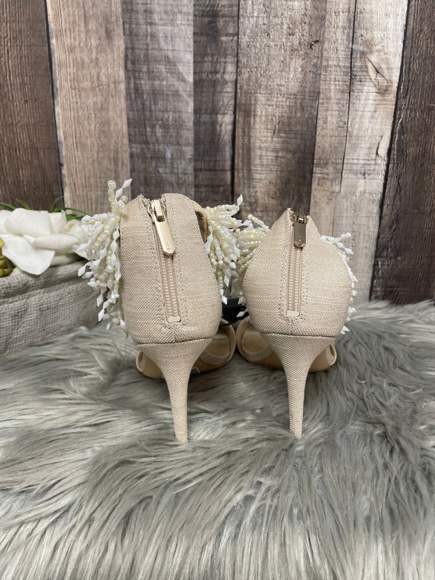 Sandals Heels Stiletto By Sam Edelman In Beige, Size: 6.5