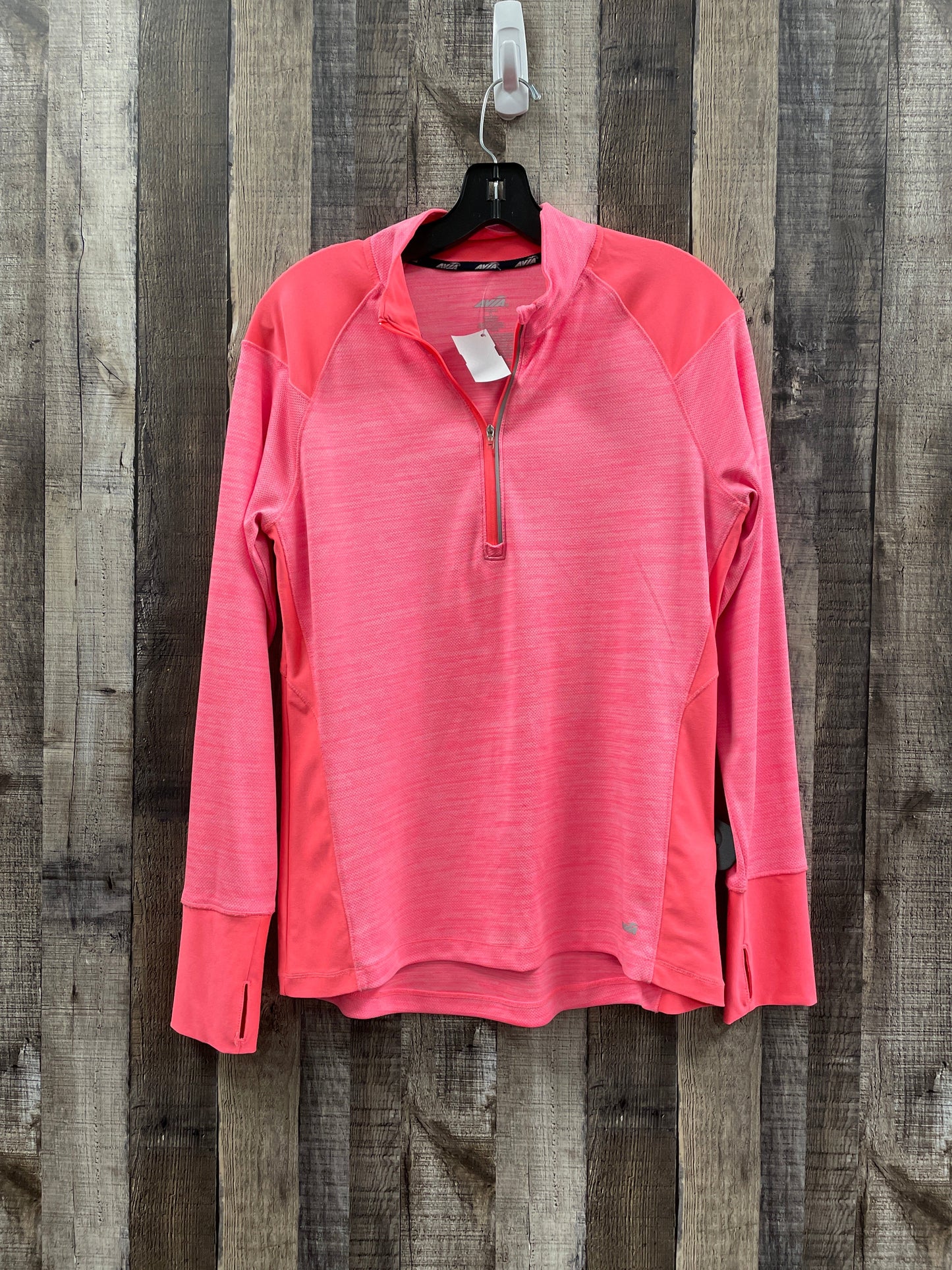 Athletic Top Long Sleeve Collar By Avia In Coral, Size: L