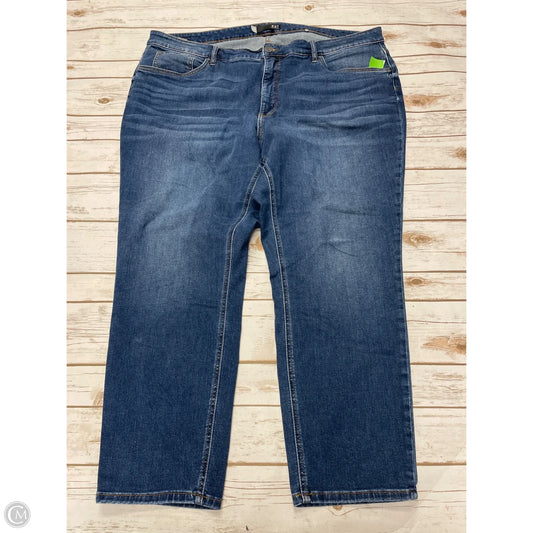 Jeans Straight By Kut In Blue Denim, Size: 22