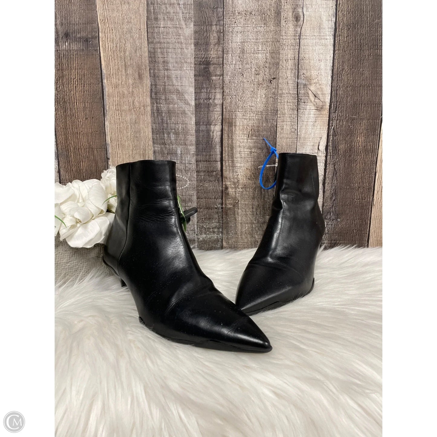 Boots Luxury Designer By Prada In Black, Size: 6.5