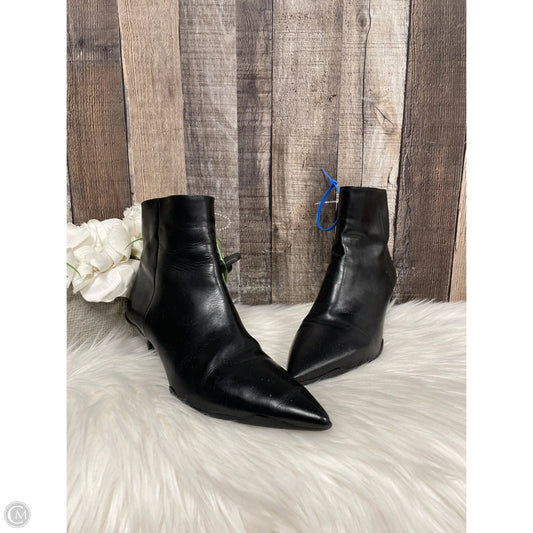 Boots Luxury Designer By Prada In Black, Size: 6.5