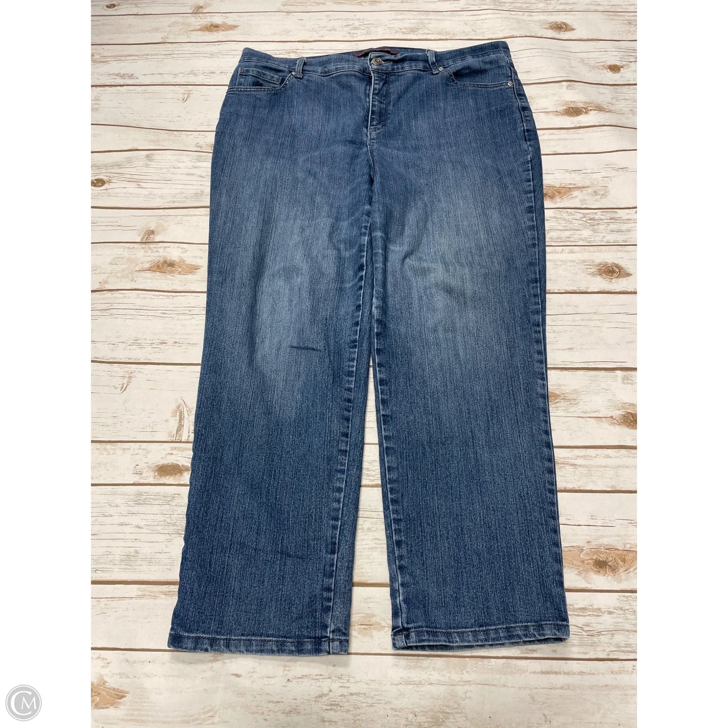 Jeans Straight By Gloria Vanderbilt In Blue Denim, Size: 16