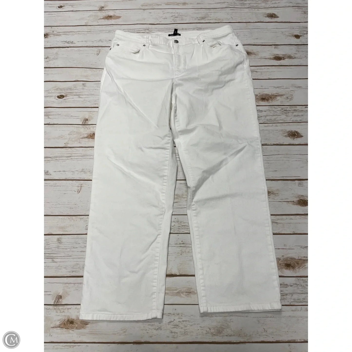 Jeans Straight By Eileen Fisher In White, Size: 1x