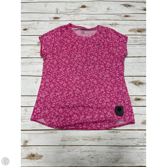 Athletic Top Short Sleeve By Reebok In Pink, Size: M