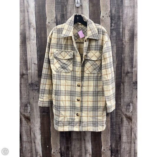 Jacket Shirt By Hem & Thread In Plaid Pattern, Size: S