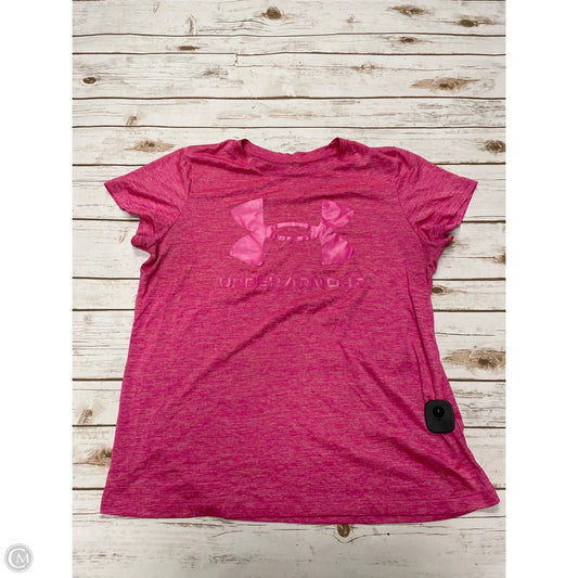 Athletic Top Short Sleeve By Under Armour In Pink, Size: Xl