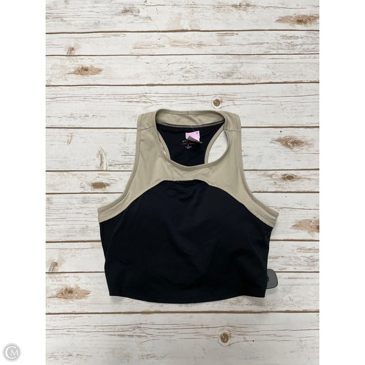 Athletic Bra By Spyder In Black & Gold, Size: Xl