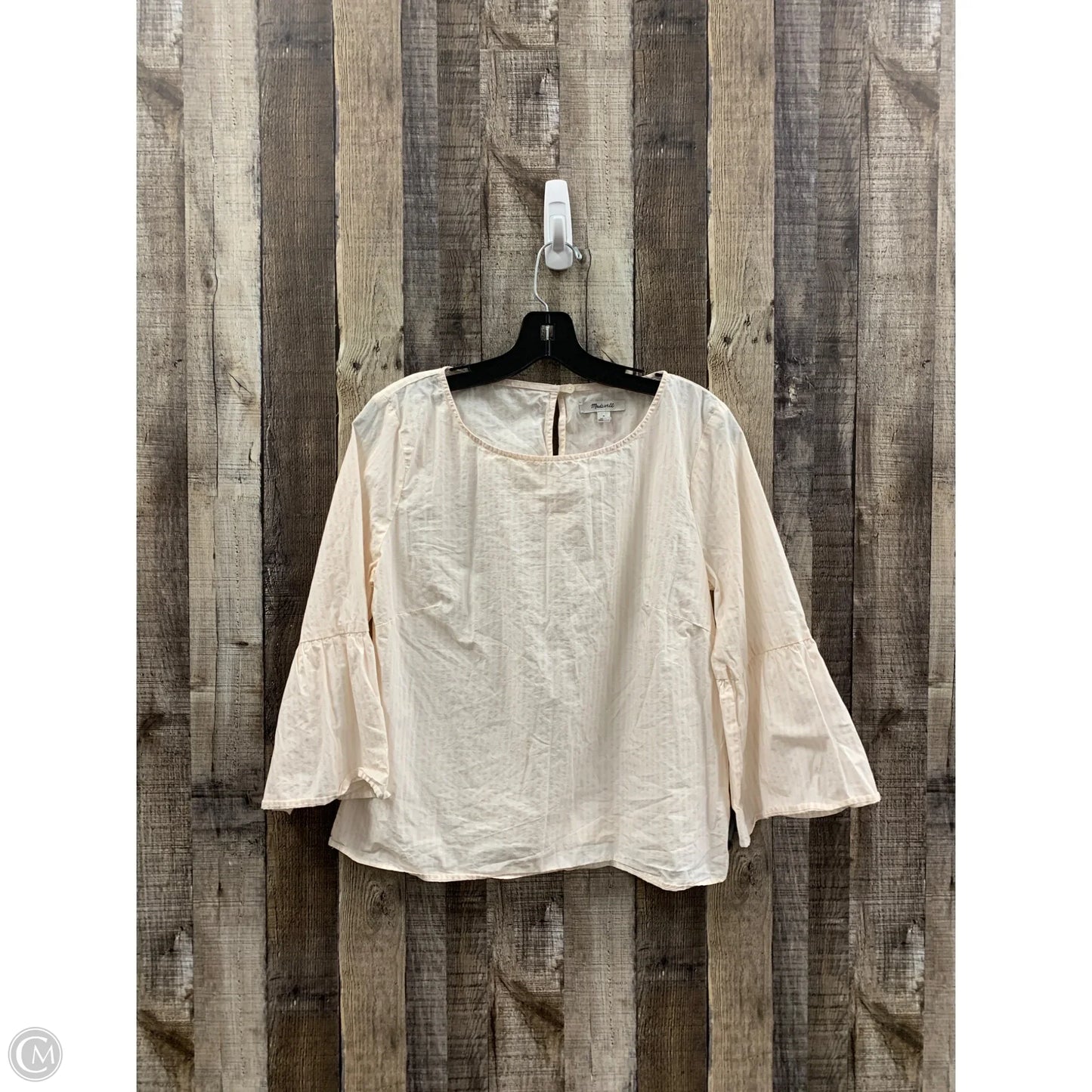 Top 3/4 Sleeve By Madewell In Striped Pattern, Size: M