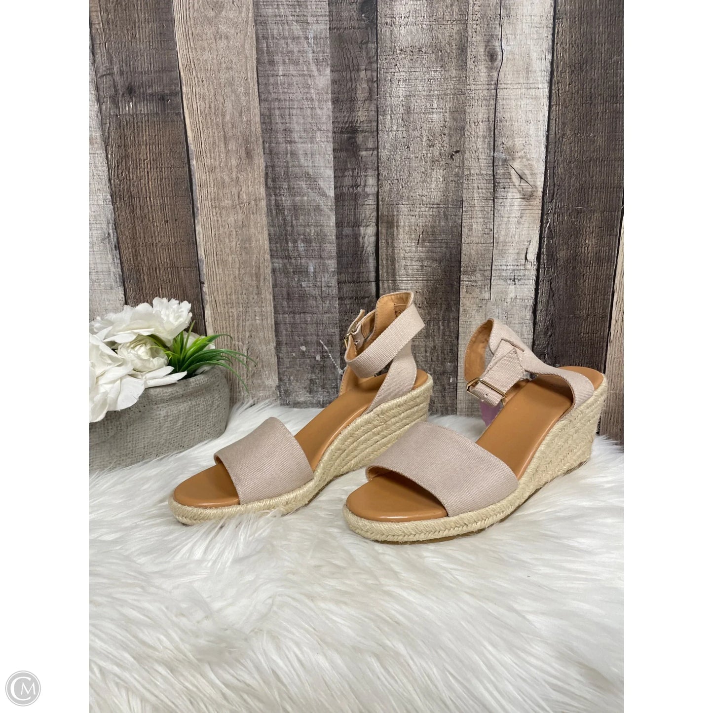 Sandals Heels Wedge By J. Crew In Tan, Size: 9