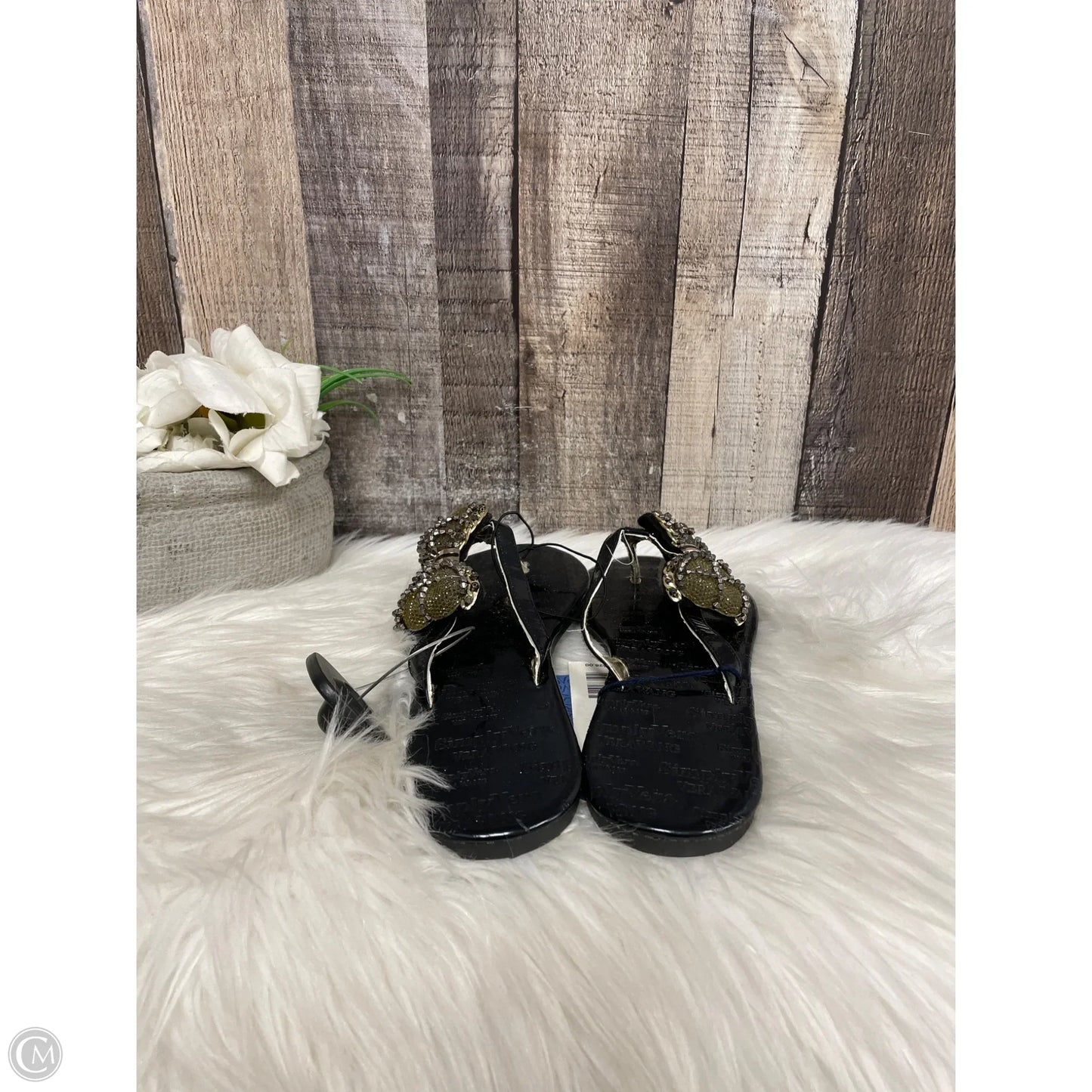 Sandals Flats By Simply Vera In Black, Size: 5.5