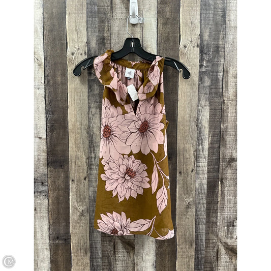 Top Sleeveless By Cabi In Brown & Pink, Size: Xs