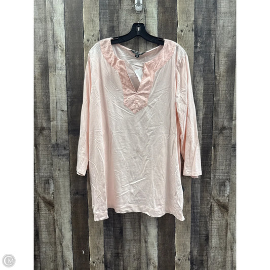 Top Long Sleeve By Lauren By Ralph Lauren In Pink, Size: 2x