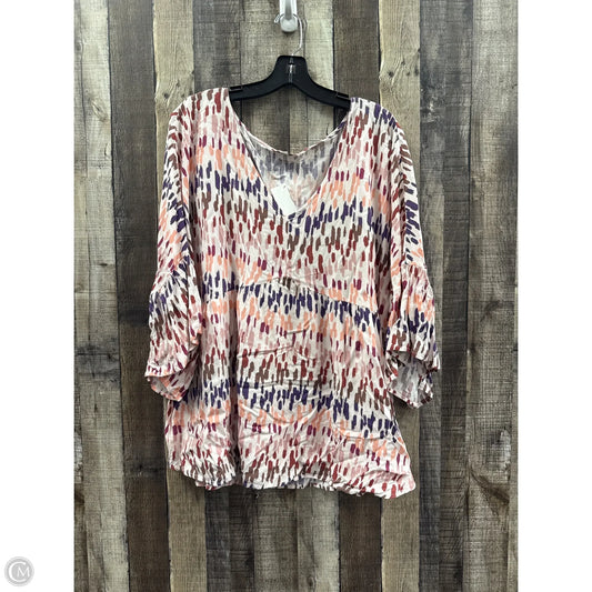 Top 3/4 Sleeve By Andree By Unit In Multi-colored, Size: 2x