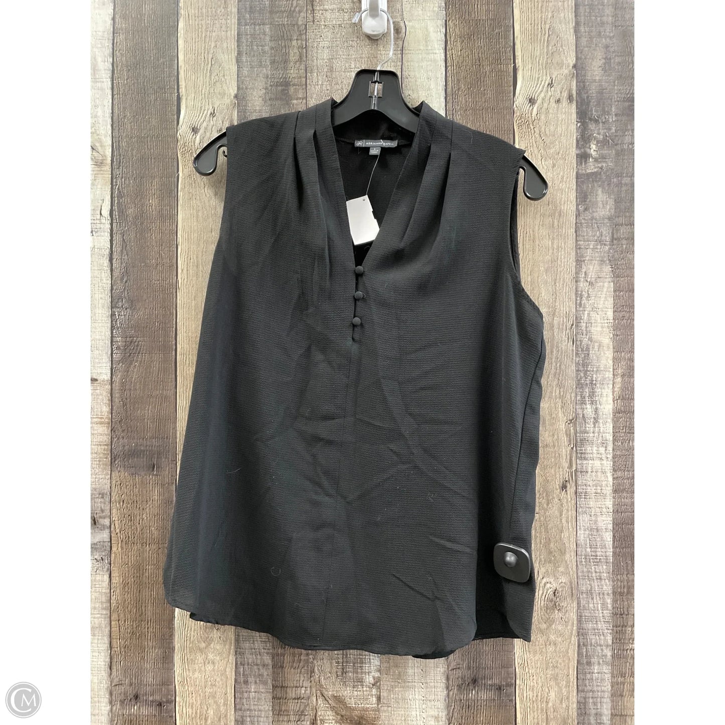 Top Sleeveless By Adrianna Papell In Black, Size: S