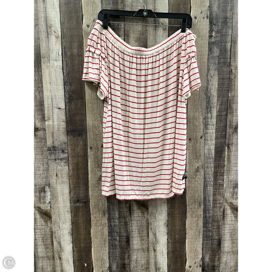 Top Short Sleeve By Max Studio In Striped Pattern, Size: L