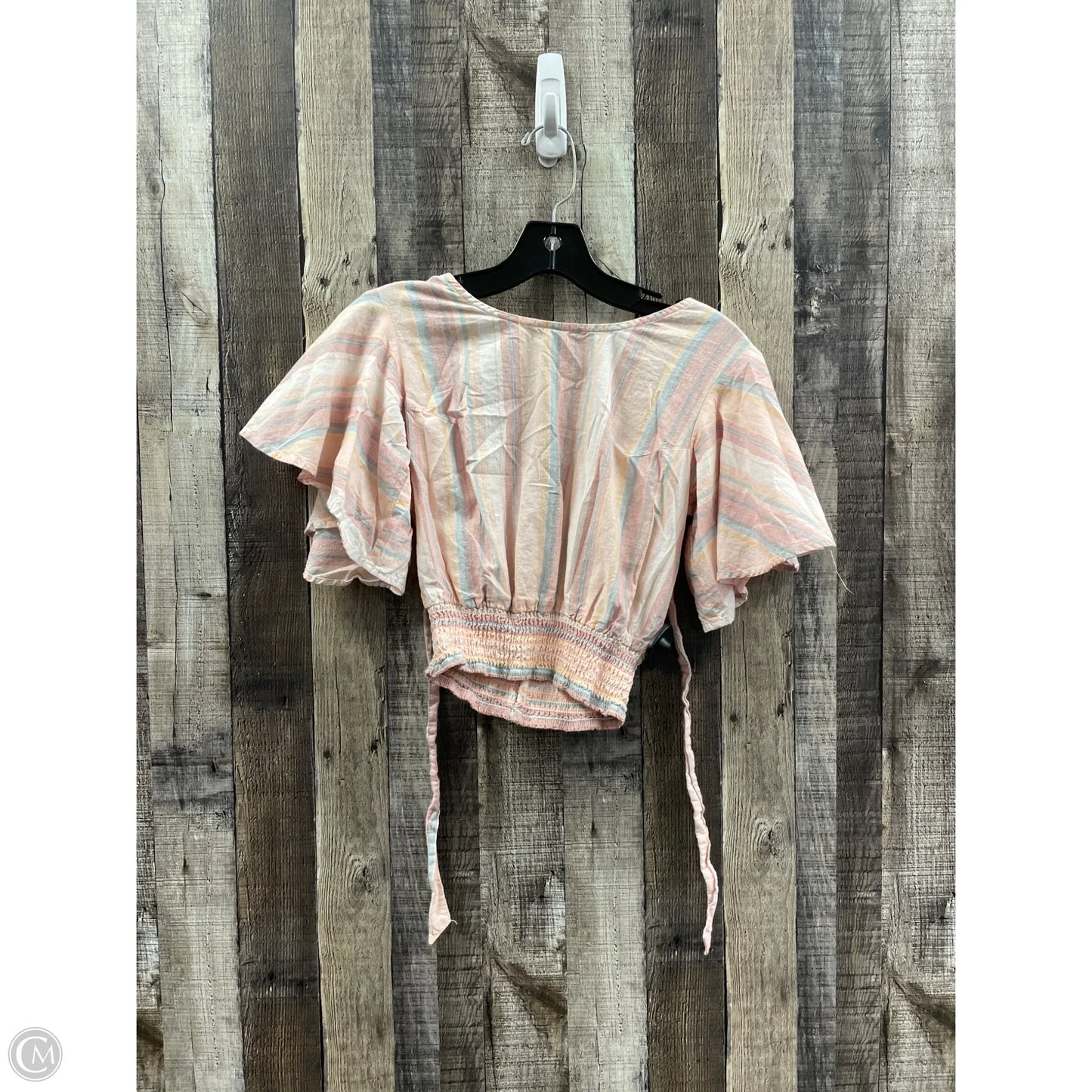 Top Short Sleeve By Japna In Striped Pattern, Size: Xs