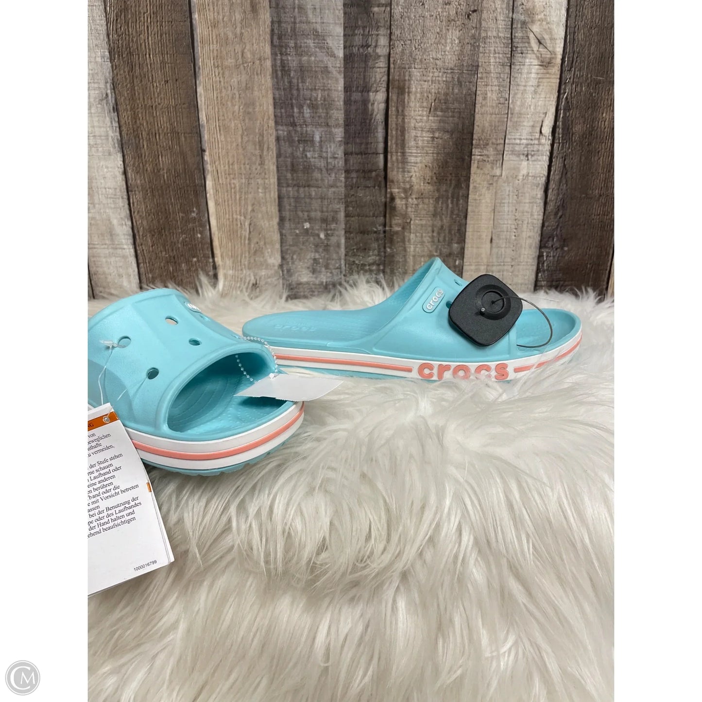 Sandals Flats By Crocs In Blue, Size: 8