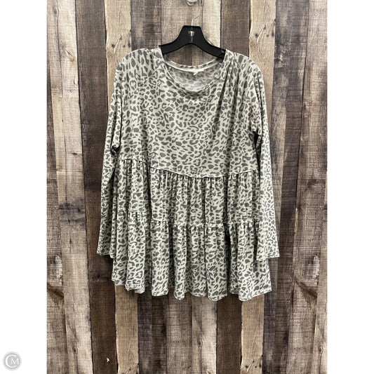 Top Long Sleeve By Easel In Animal Print, Size: M