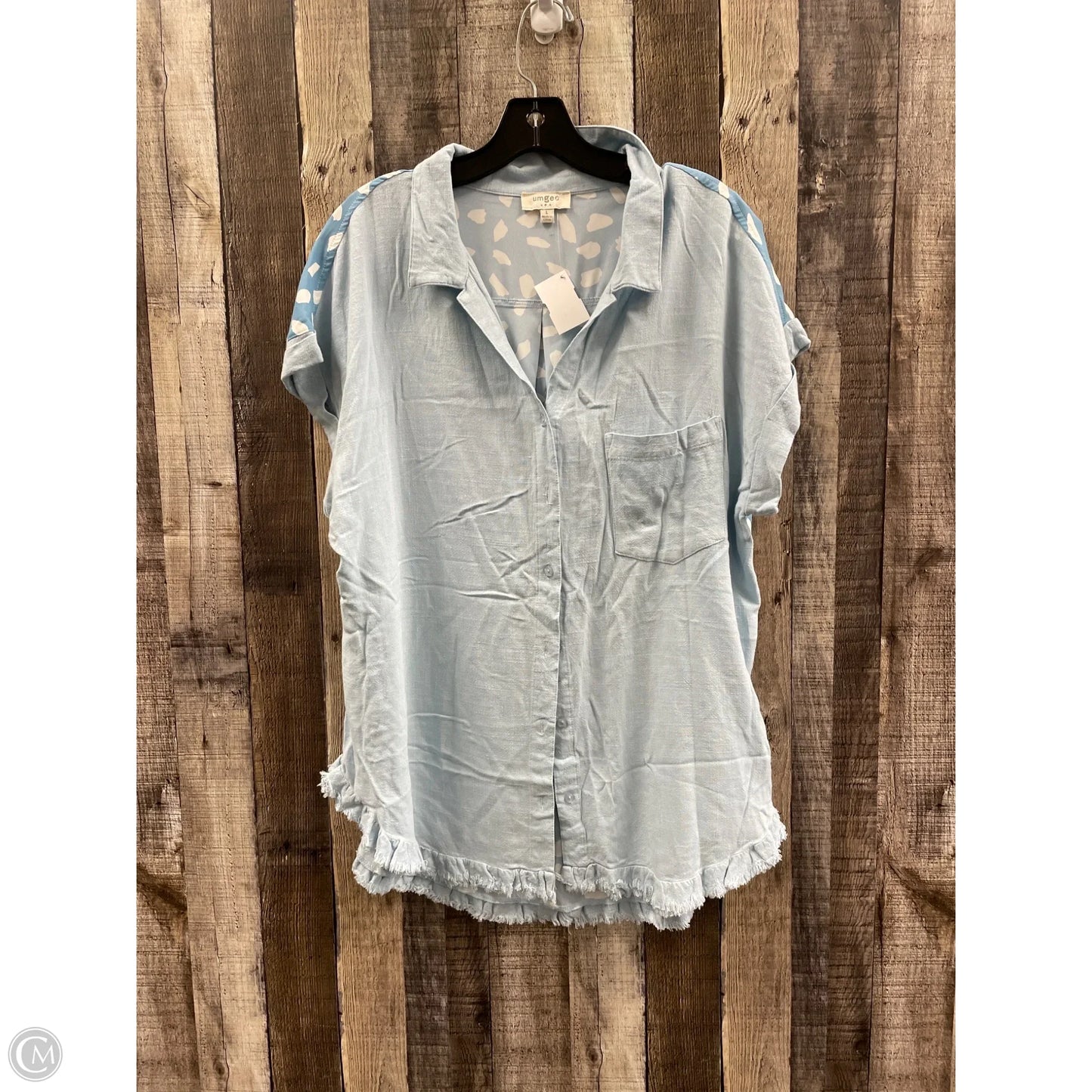 Top Short Sleeve By Umgee In Blue, Size: L