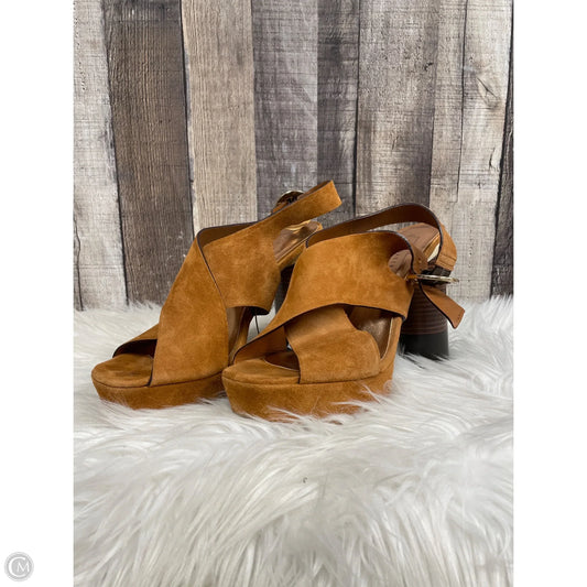 Sandals Heels Block By Ted Baker In Brown, Size: 9