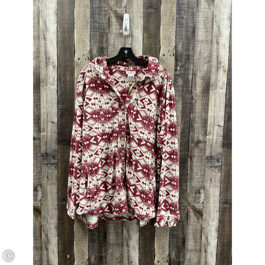 Jacket Shirt By Ariat In Red & White, Size: Xxl