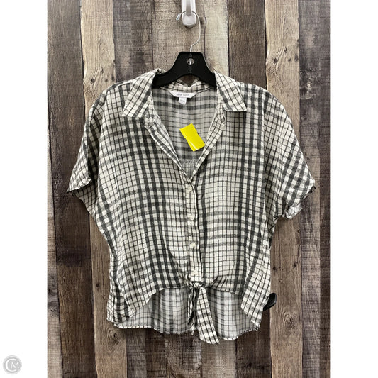 Top Short Sleeve By Nine West In Grey & White, Size: S