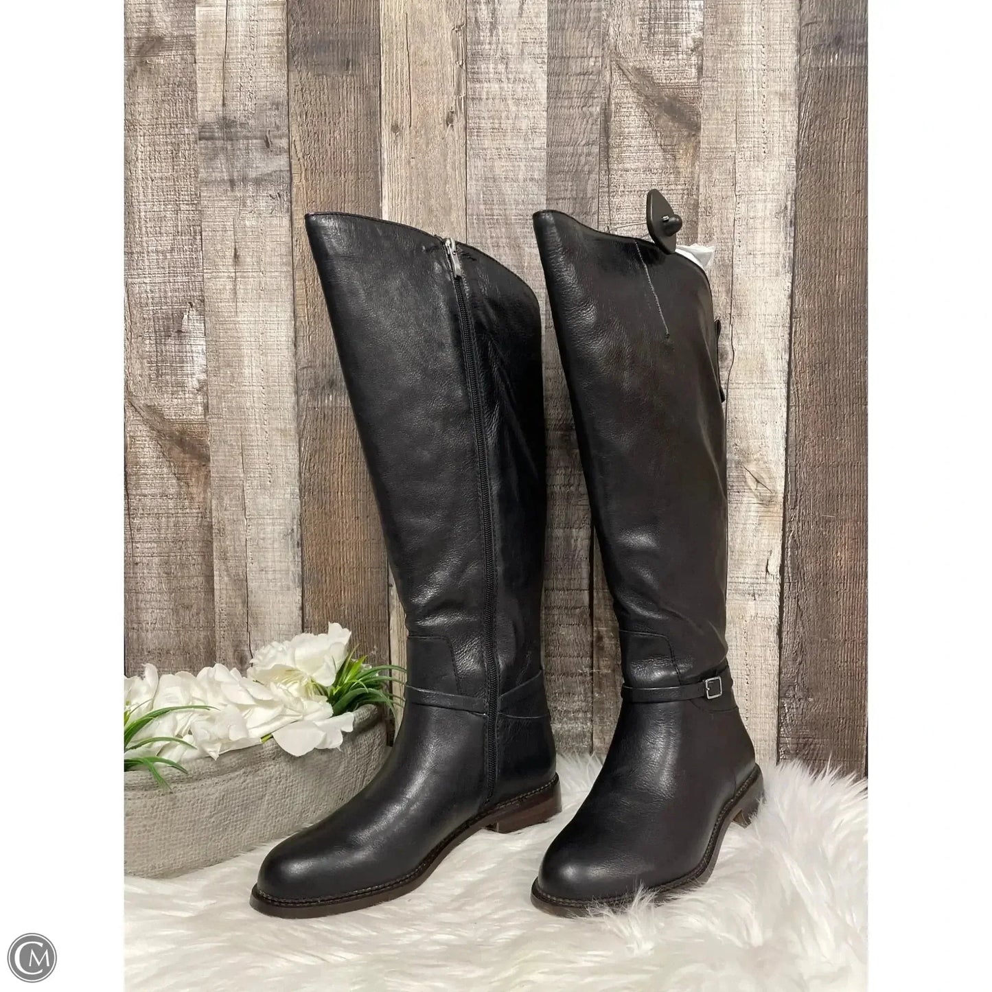 Boots Knee Flats By Franco Sarto In Black, Size: 7.5