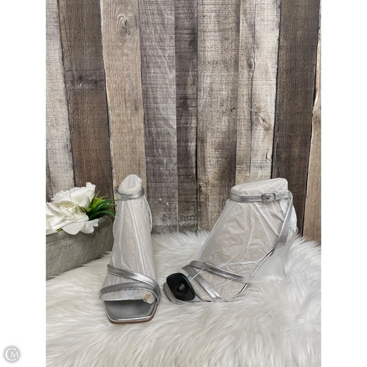 Sandals Heels Wedge By Franco Sarto In Silver, Size: 7