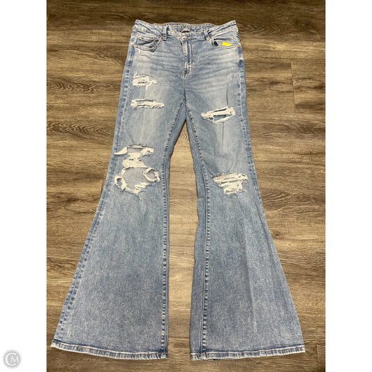 Jeans Flared By American Eagle In Blue Denim, Size: 14