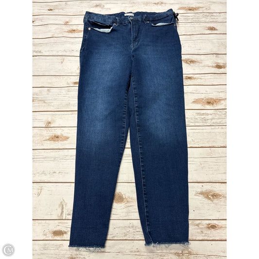 Jeans Straight By Good American In Blue Denim, Size: 14